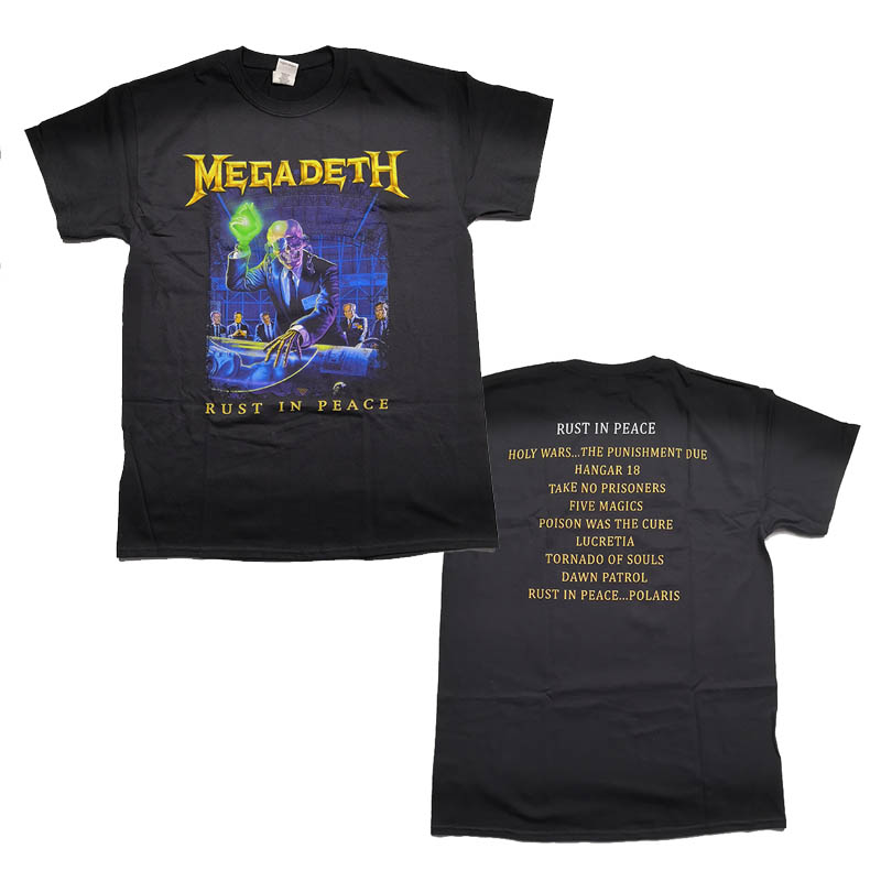 MEGADETH 官方原版 Rust In Peace 专辑款 背面曲目表 标题在下 (TS-XXL) MEGA07RUSTUK